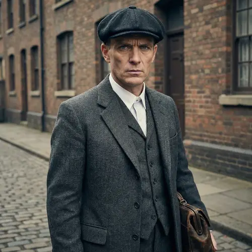 Authoritative Man in Vintage 20th-Century Style