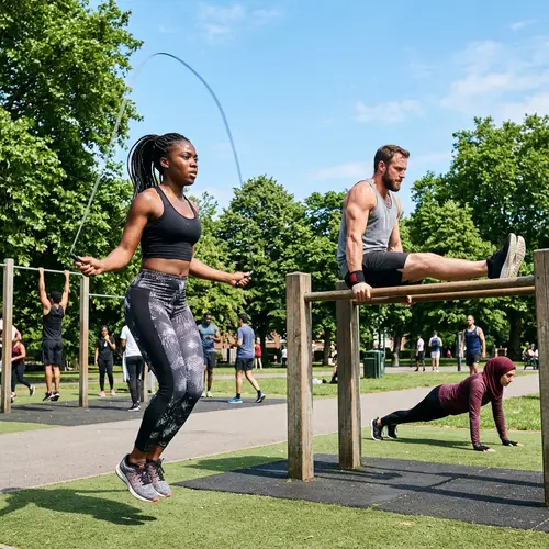 Outdoor Calisthenics: Diverse Group in Action