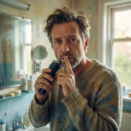 Intriguing Artistic Scene of a Middle-Aged Caucasian Male