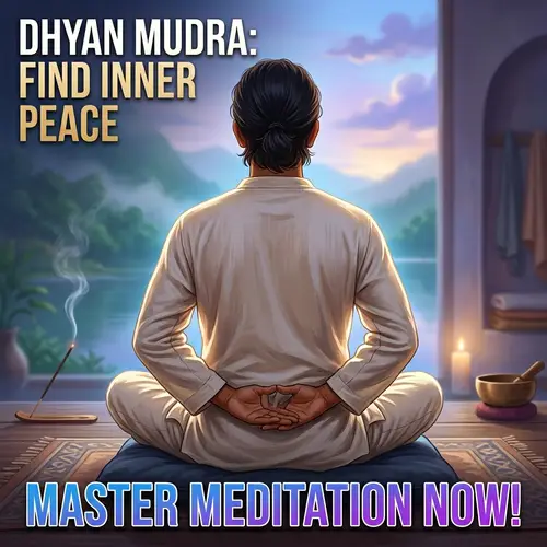Serene Dhyan Mudra Illustration for YouTube Thumbnail
