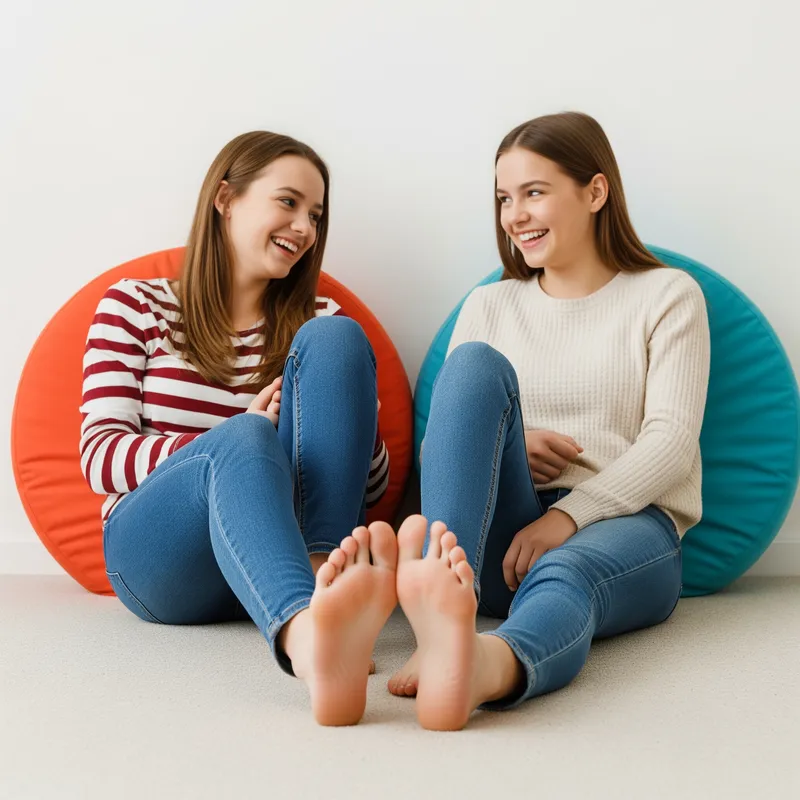 Teen Girls Enjoying Playful Moments Together