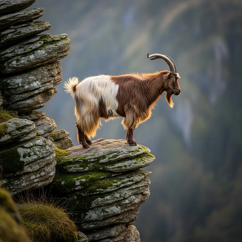 Goat Standing on Rock - Stunning Nature Photography