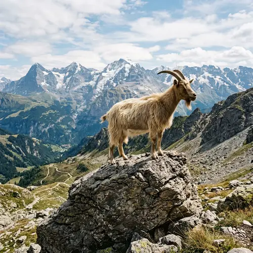 Goat Standing on Rock - Stunning Nature Photography