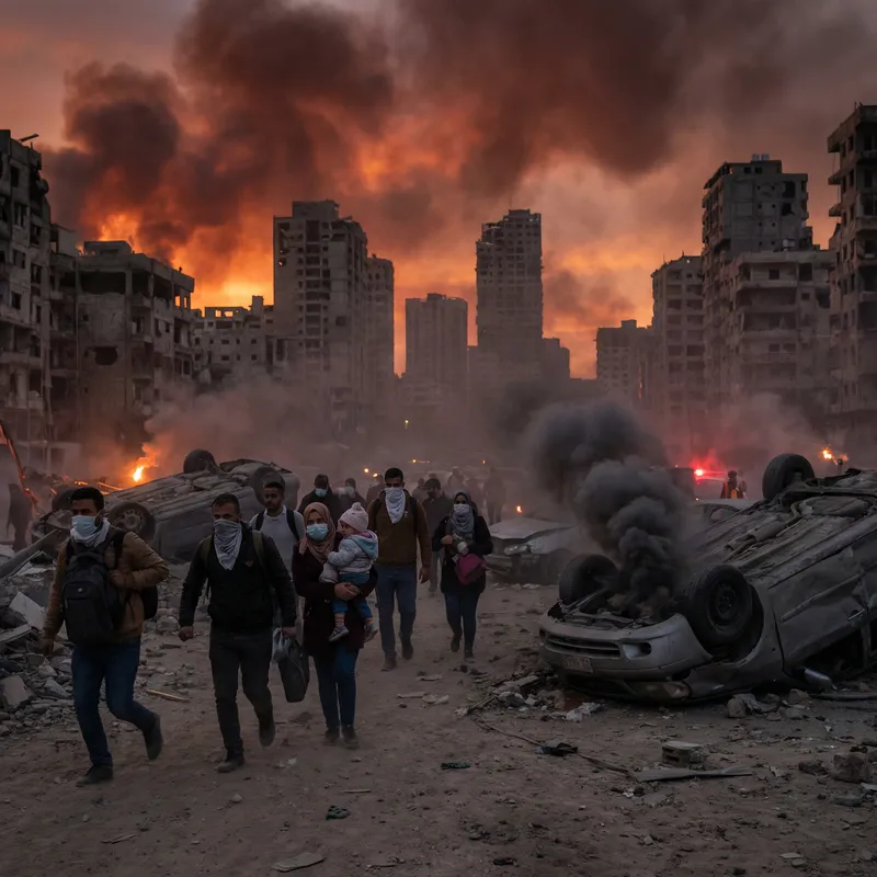 Urgent Evacuation in Ruined City: Chaos and Devastation Unleashed