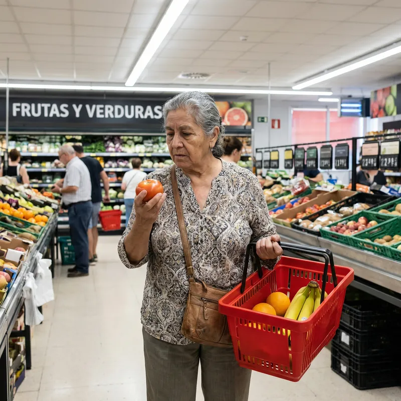 Senior Woman Grocery Shopping in Spain