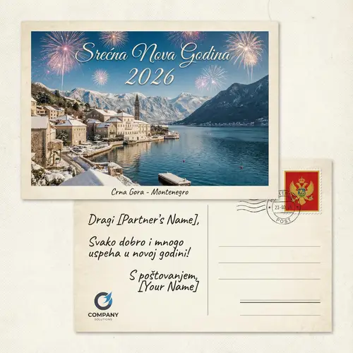Happy New Year 2026 Postcard for Business Partners