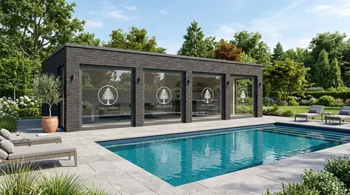 Modern Pool House Pavilion Architectural Render