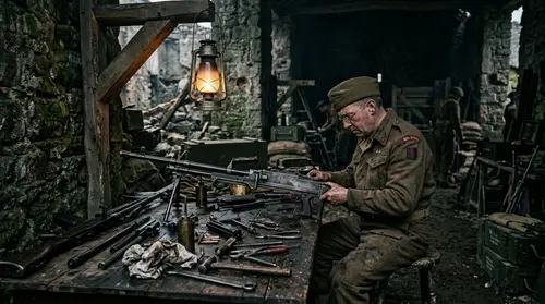 Cinematic War Workshop in a Ruined Barn