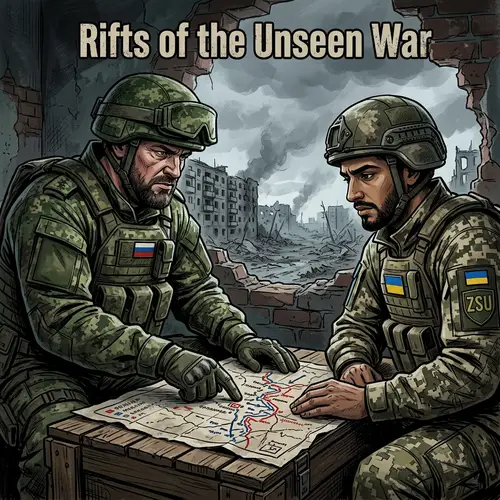 Rifts of the Unseen War - Russia Ukraine Conflict Illustration