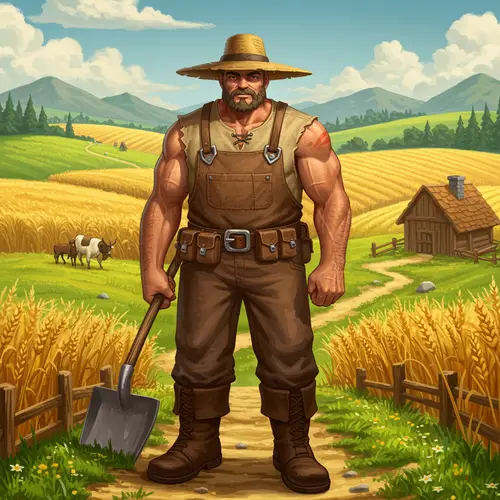 Tall Muscular DnD Style Farmer