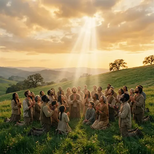 Heavenly Light Over Humble Worshippers
