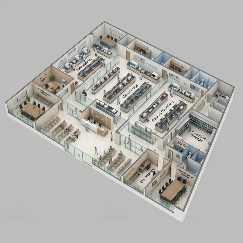 Spacious Clinical Laboratory Floor Plan Design