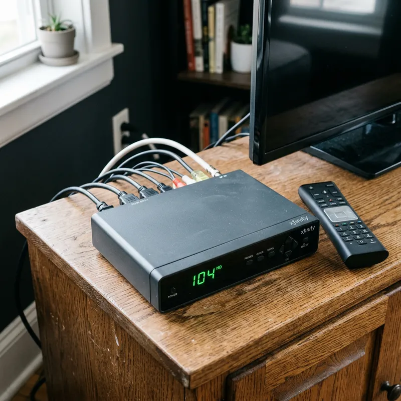 Cable Box on TV Stand Cable Box on TV Stand