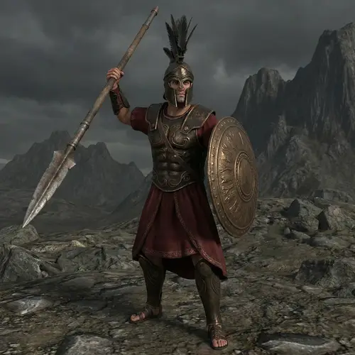 Distinguished Ancient Warrior in Full Battle Armor