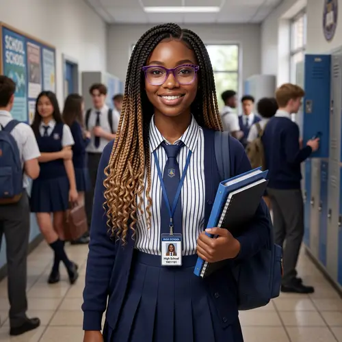 3D Realistic Black Woman with Ombre Braid and Glasses