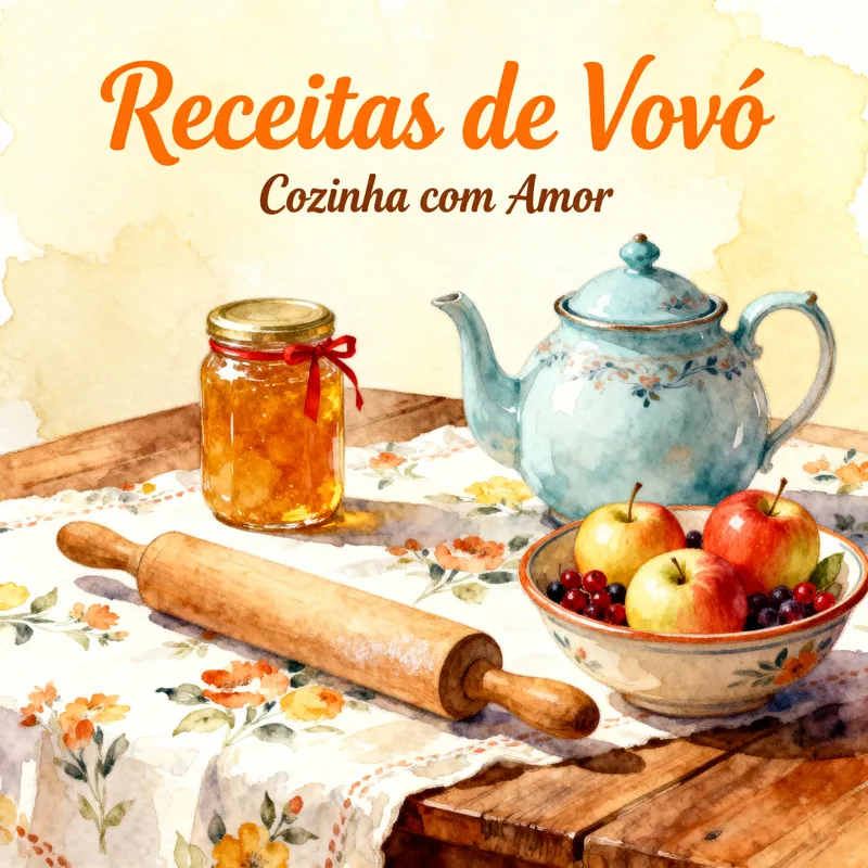 Beautiful Grandma's Recipe Book in Watercolor