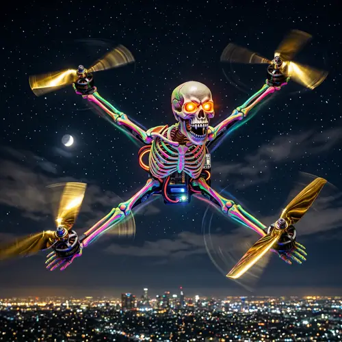 Human Skeleton Quadrotor Drone | Realistic 4K Image