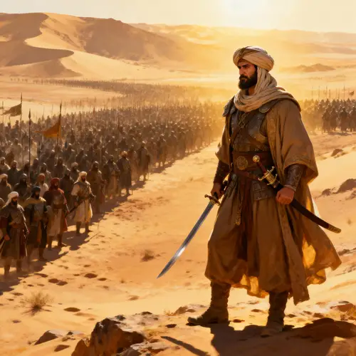 Powerful Middle Eastern Military Commander on Battlefield