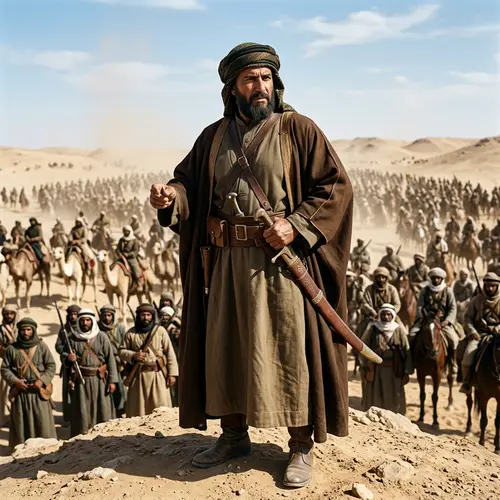 Powerful Middle Eastern Military Commander on Battlefield