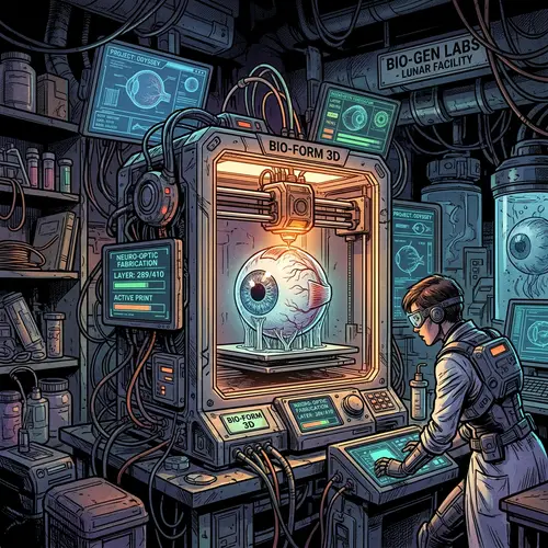 Futuristic 3D Printing Process for Eye Model | Intriguing Laboratory Scene