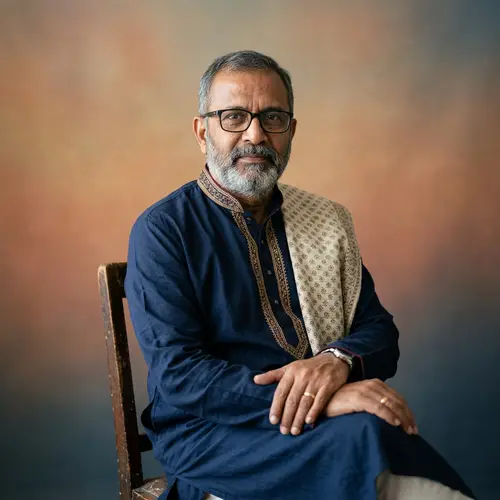 Thoughtful Portrait of a South Asian Man