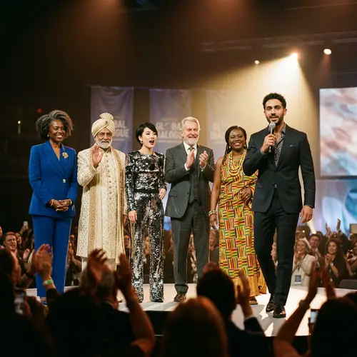 Famous People on Stage: Diverse Ages, Genders & Styles