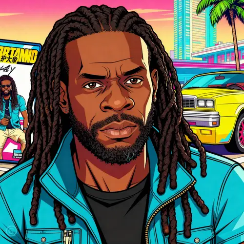 GTA Vice City Inspired Artwork in Borderlands Style