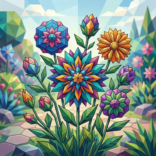 Geometric Flowers: Unique Art Designs