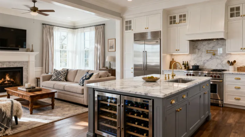 Stunning Custom Kitchen and Living Room Design