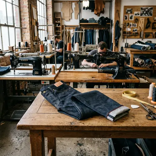 Dark Raw Denim Jeans - Artisanal Jeans Workshop