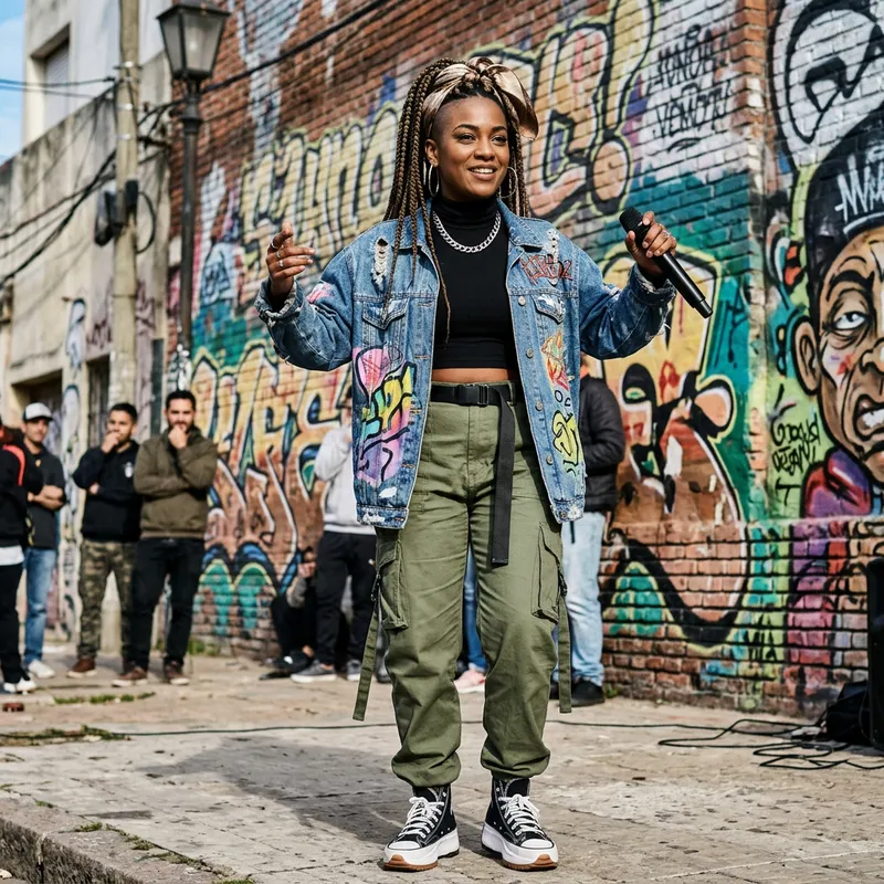 Cardib Uruguaya - Black Female Hip Hop Artist in Fashion-forward Style
