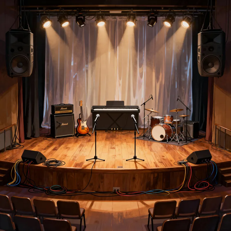 Music Band Stage Setup Illustration