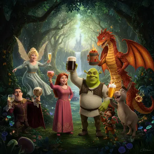Whimsical Forest Gathering of Brew Characters