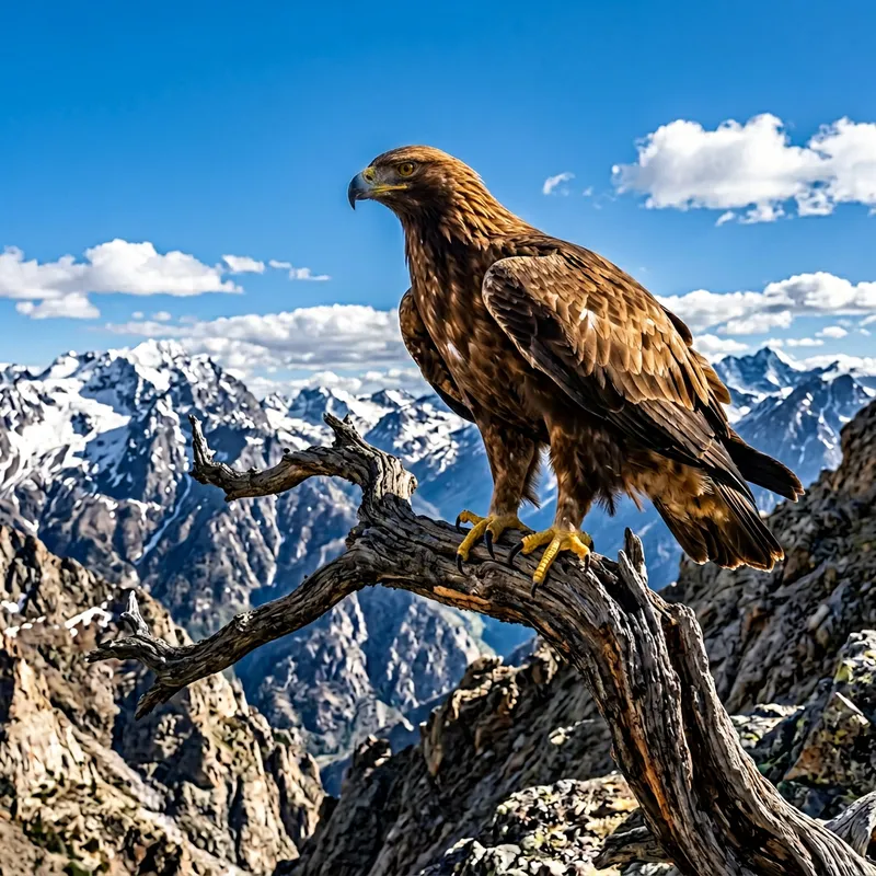 Aigle Royal in Majestic Mountain Landscape
