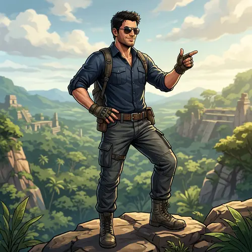 Stylish Action Hero Character - Adventure Video Game