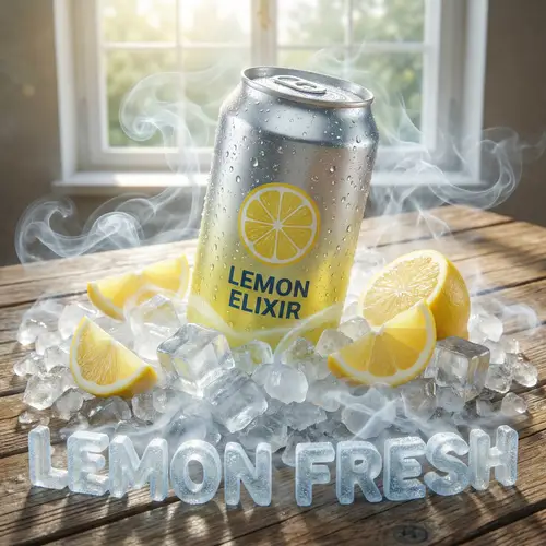 Lemon Fresh Soft Drink Bottle | Realistic 4K Image