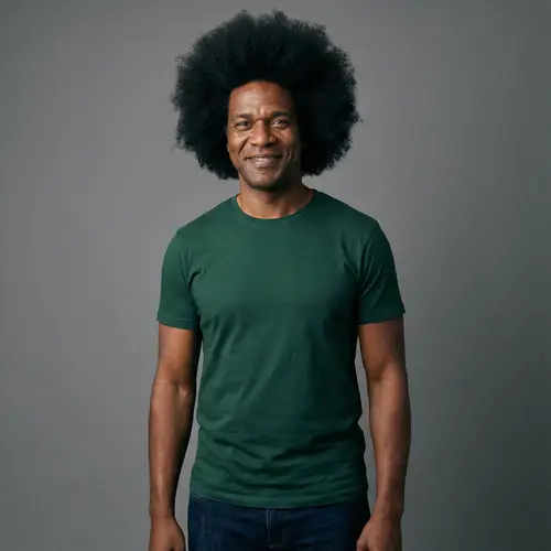 Stylish Man with Afro: Fashion Inspiration