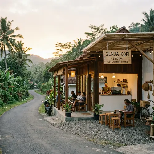 Minimalist Roadside Coffee Shop: Cool & Peaceful Afternoons