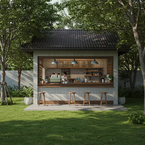 Minimalist Roadside Coffee Shop: Cool & Peaceful Afternoons