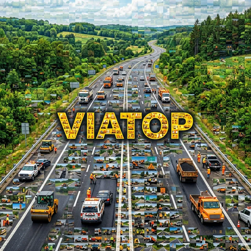 Road Construction Mosaic with VIATOP in Yellow