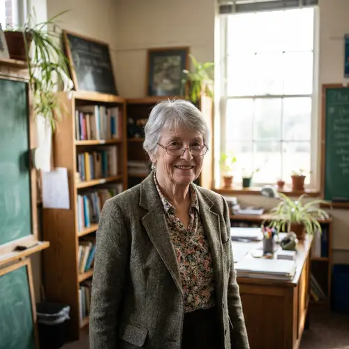Caucasian Female Teacher - Vintage Educator Portrait