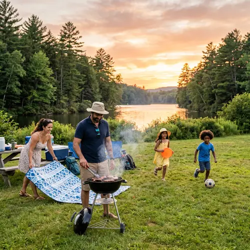 Diverse Family Nature Getaway: BBQ, Picnic, Games by Lake