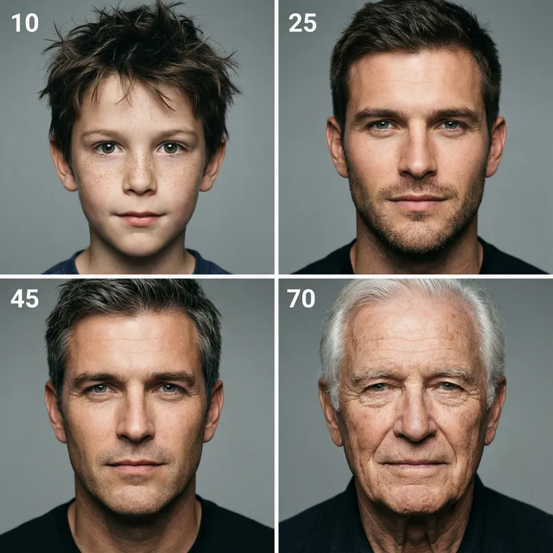 Age Progression Portraits: A Photorealistic Journey