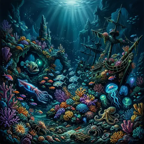 Colorful Marine Life Painting | Underwater Art Exhibition