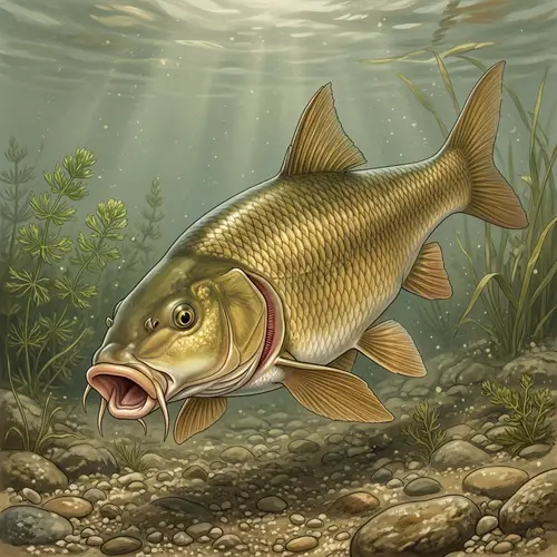 Angry Barbel Fish Illustration | Nature's Fierce Defender