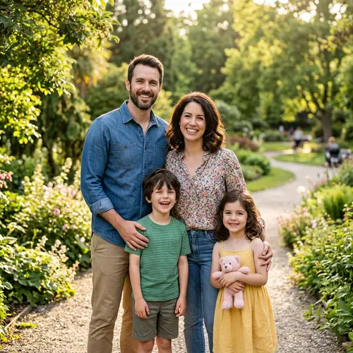 Family of 4: Loving Married Couple and Kids