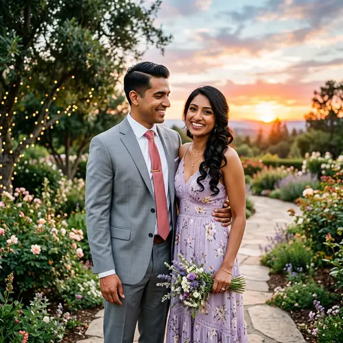 Elegant Multicultural Couple for Save the Date Card