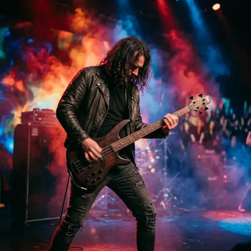 Cliff Burton Inspired Abstract Bass Player Art