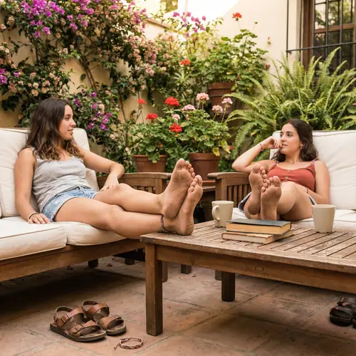 Tranquil Outdoor Scene with Spanish Teens