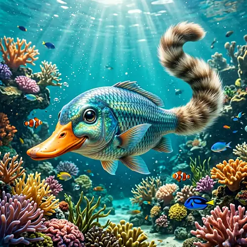 Colorful Fish with Unique Cat-like Tail